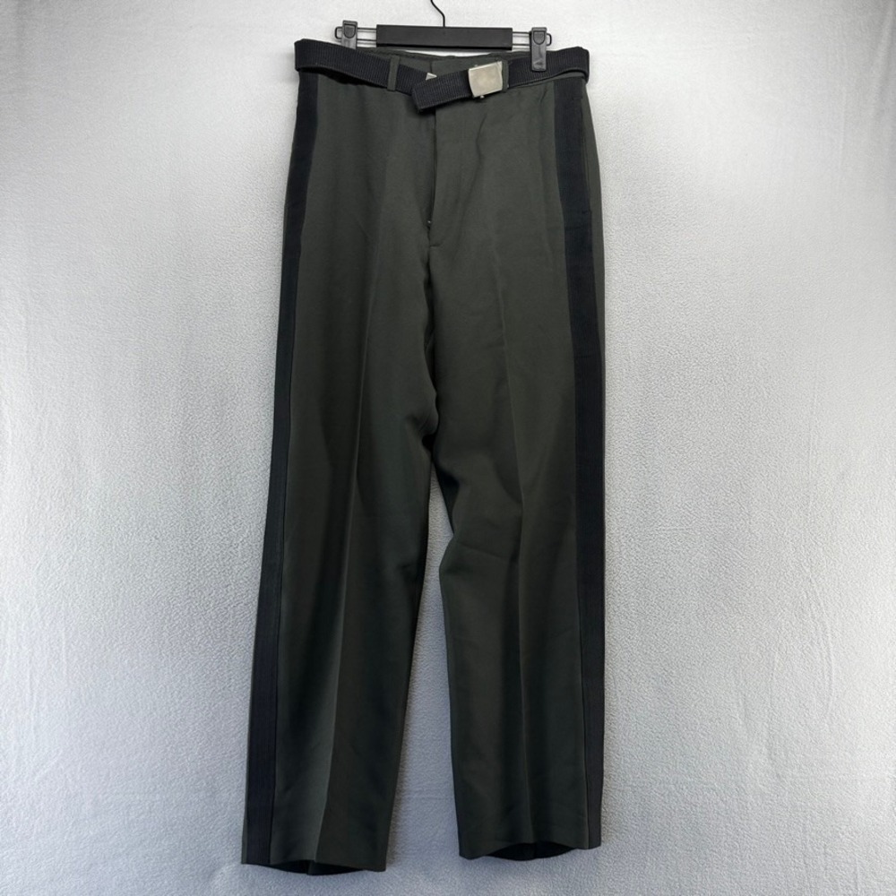 Vintage Creighton Military Trousers Men's 30x31 Army Green 434  Belted Brass USA